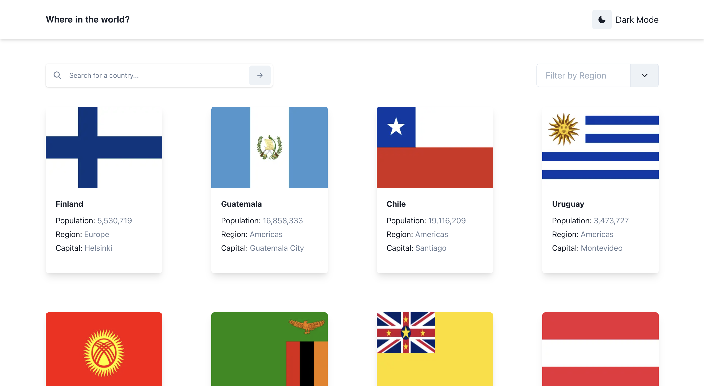 Countries Project Preview